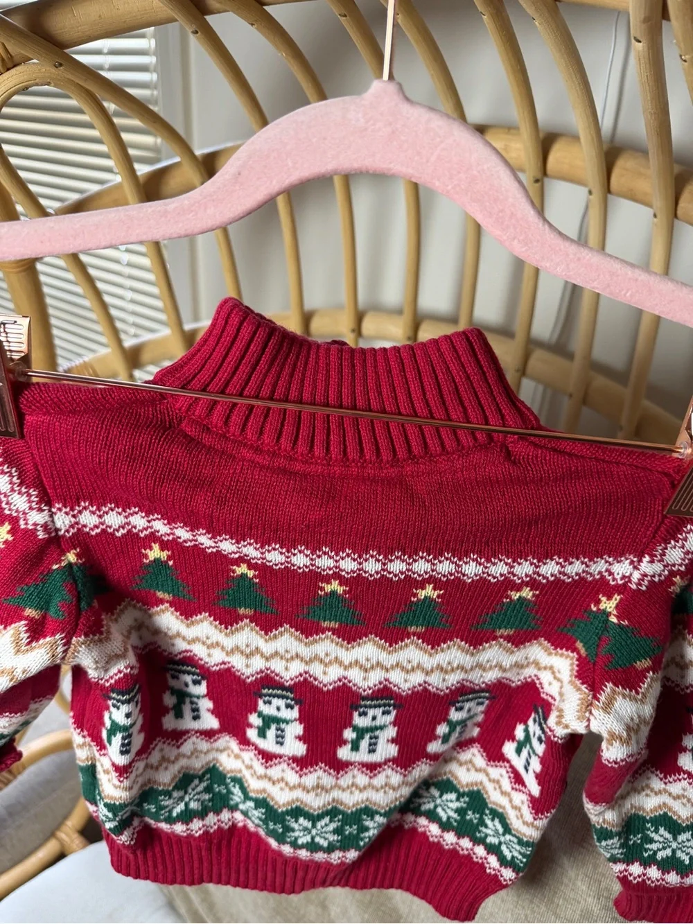 The Children’s Place Toddler Christmas Sweater 2T Snowman Trees 1/4 Zip Pullover
